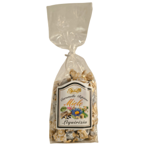 Caramella ripiena di miele e liquirizia