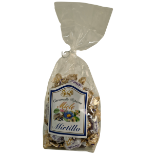 Caramella ripiena di miele e mirtillo